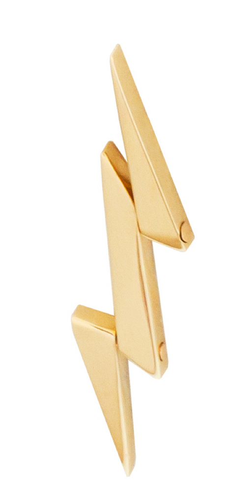 LUIS MORAIS 14K yellow gold articulated lightning bolt earring. Sold individually or as a pair.