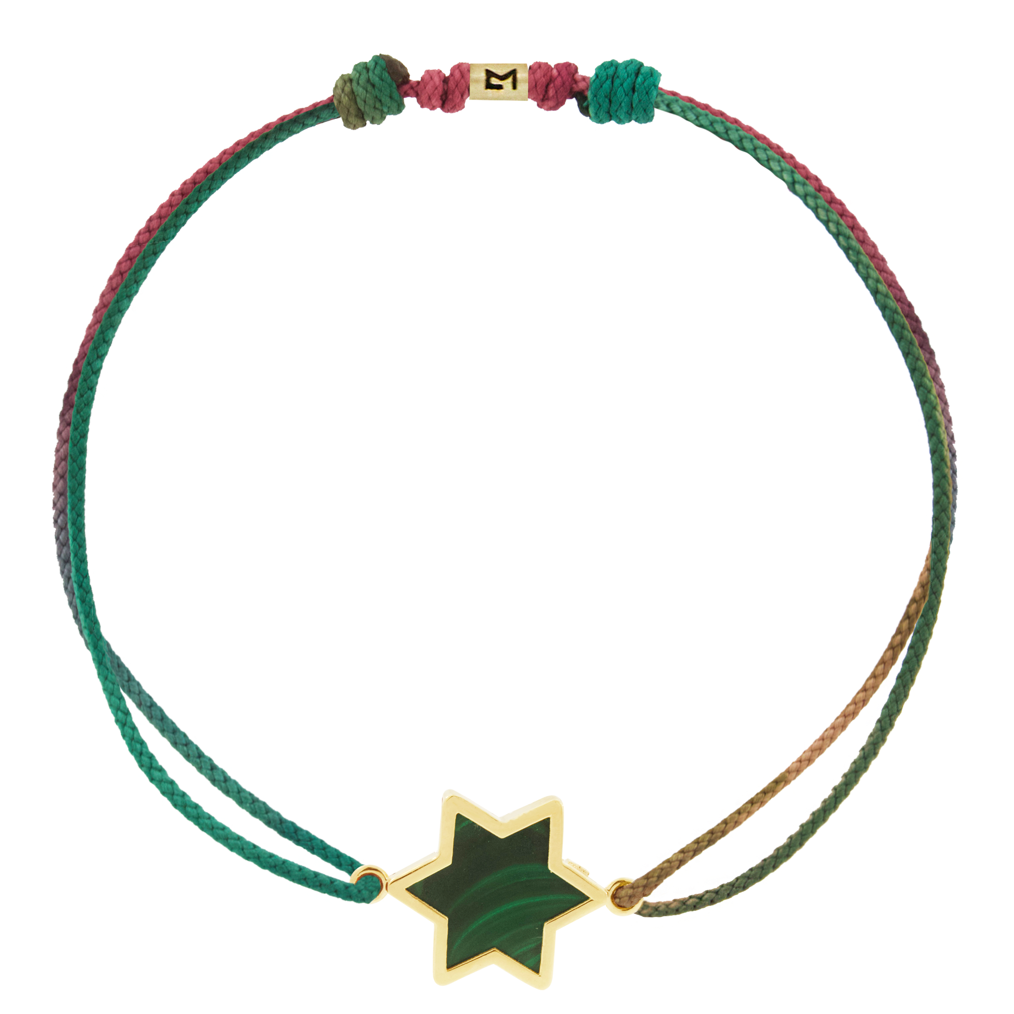Framed Malachite Star on Cord Bracelet