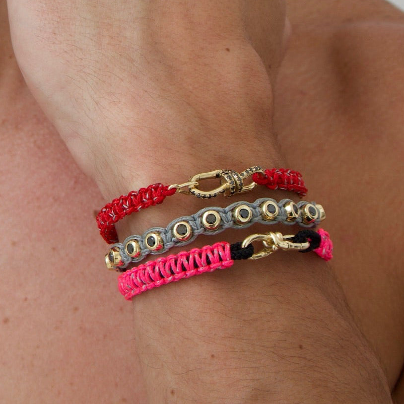 Black Diamond Wire Clasp Macrame Bracelet – LUIS MORAIS