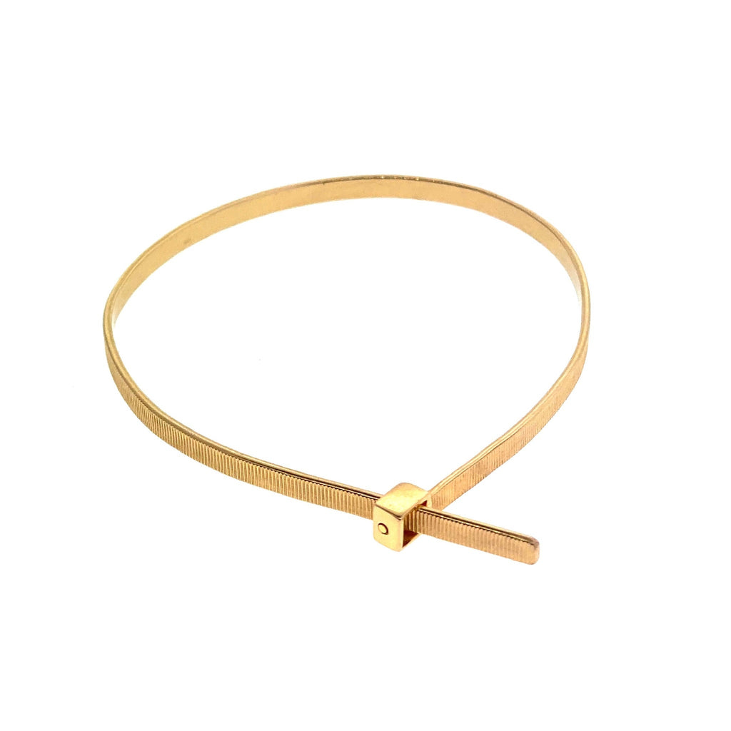 LUIS MORAIS 18k Yellow Gold Handcuff Cable Zip Tie Bracelet