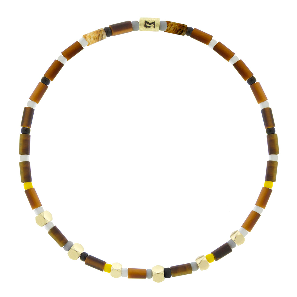 <p>LUIS MORAIS gemstone and glass beaded bracelet with six 14k yellow gold mini Tetras.</p> <ul> <li></li> </ul>