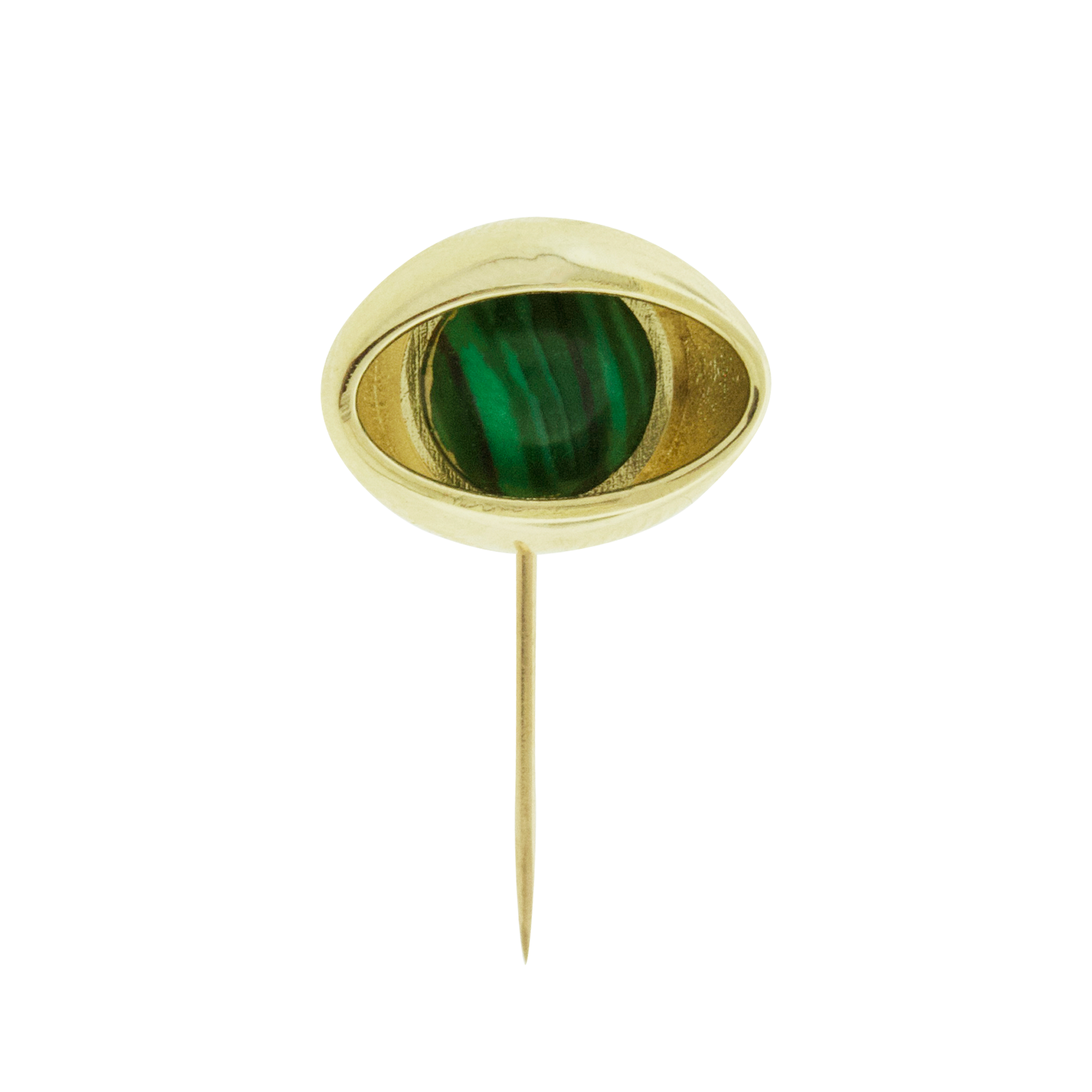 LUIS MORAIS 14k yellow gold double-sided 3D gemstone eye lapel pin. 