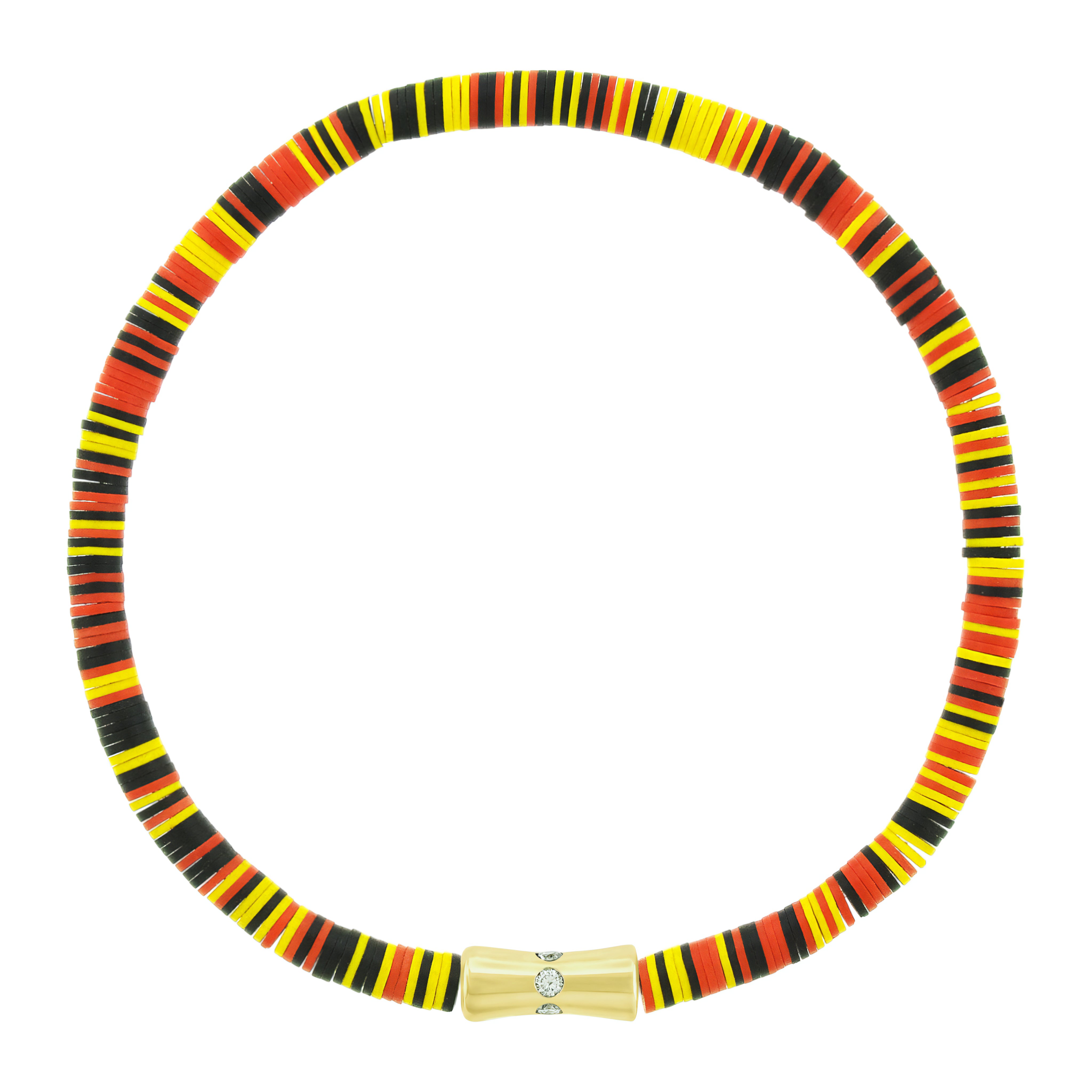 White Diamond Sheath Tube on Vinyl Bead Bracelet