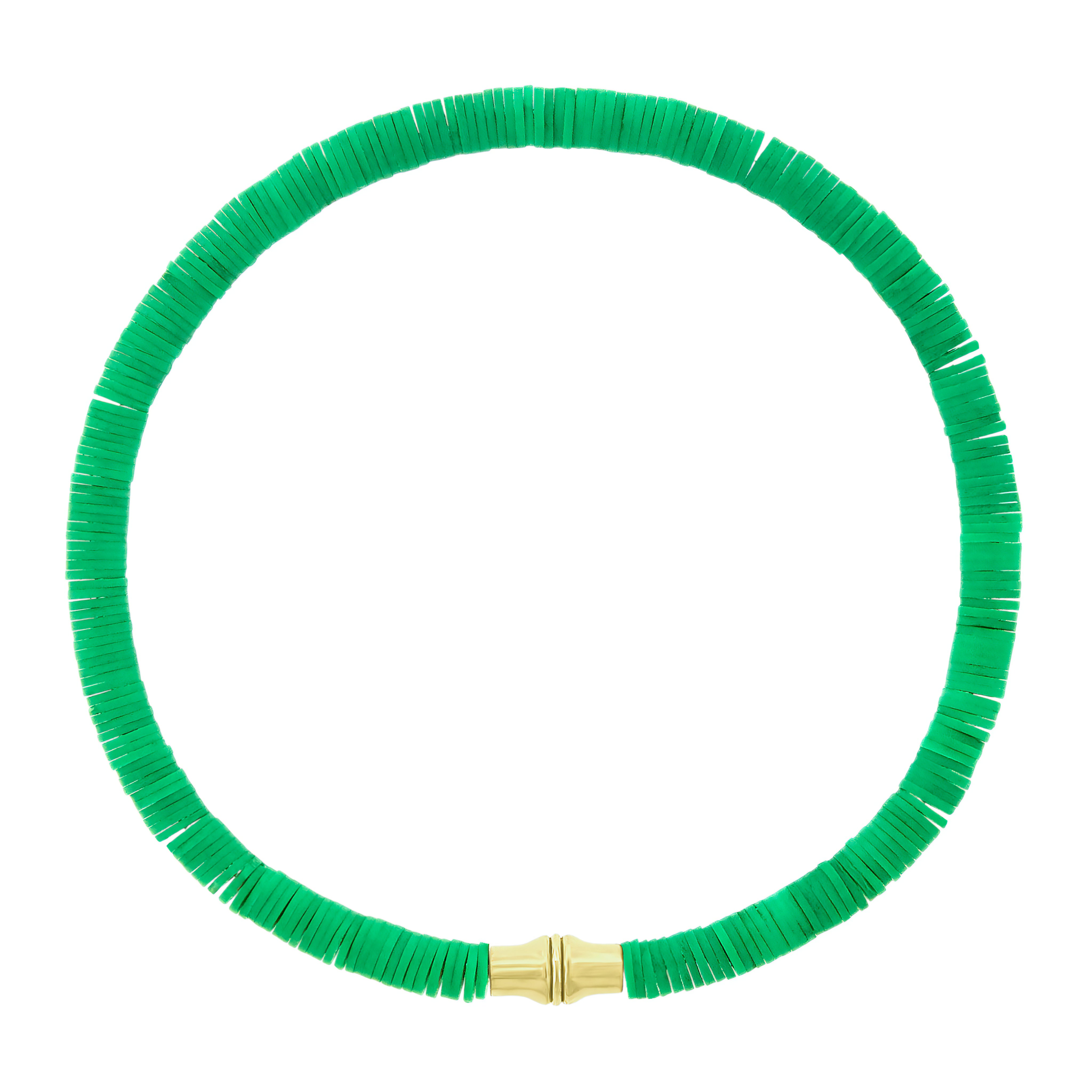 Canister Tube on Green Vinyl Bead Bracelet