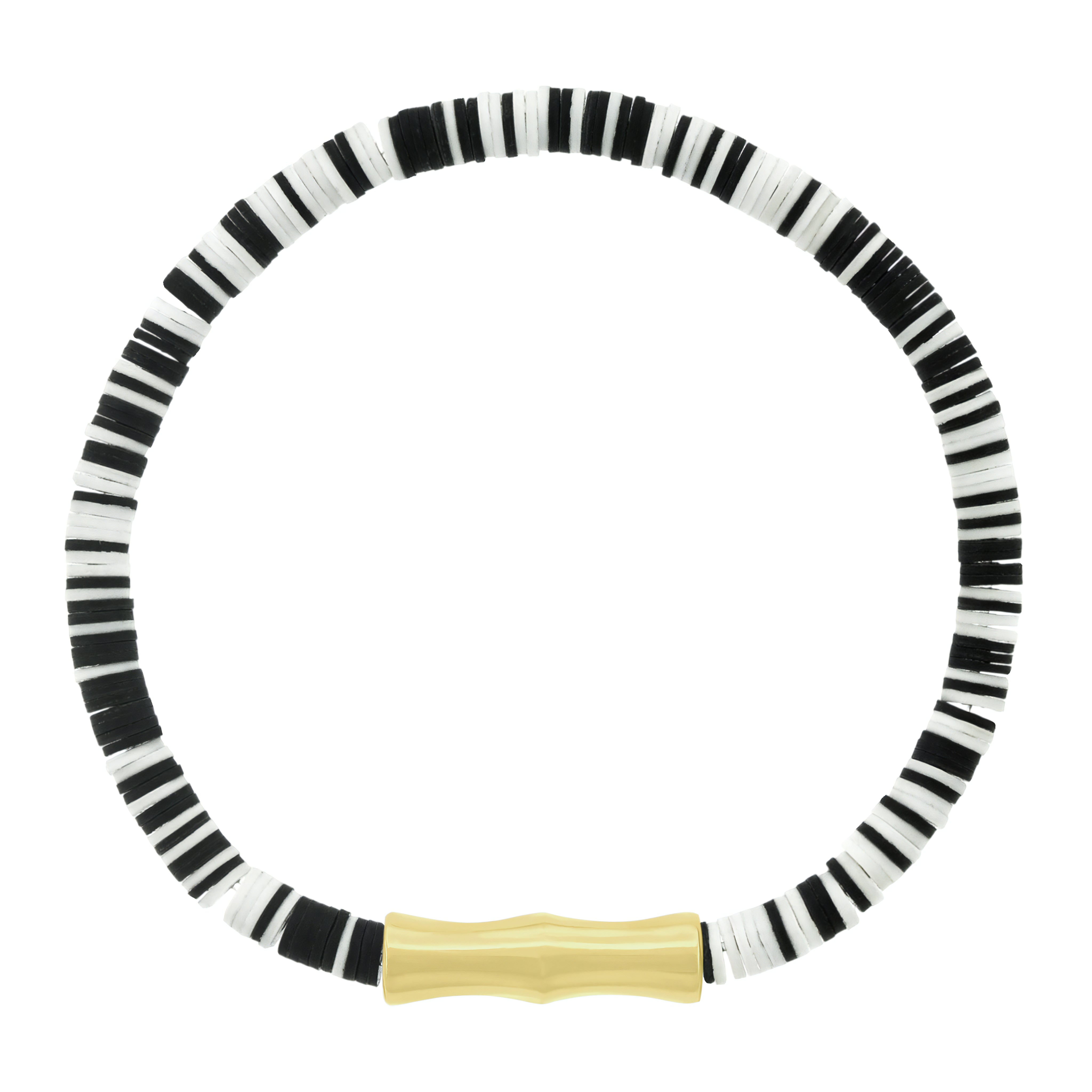 Double-Sheath Tube on B&W Vinyl Bead Bracelet