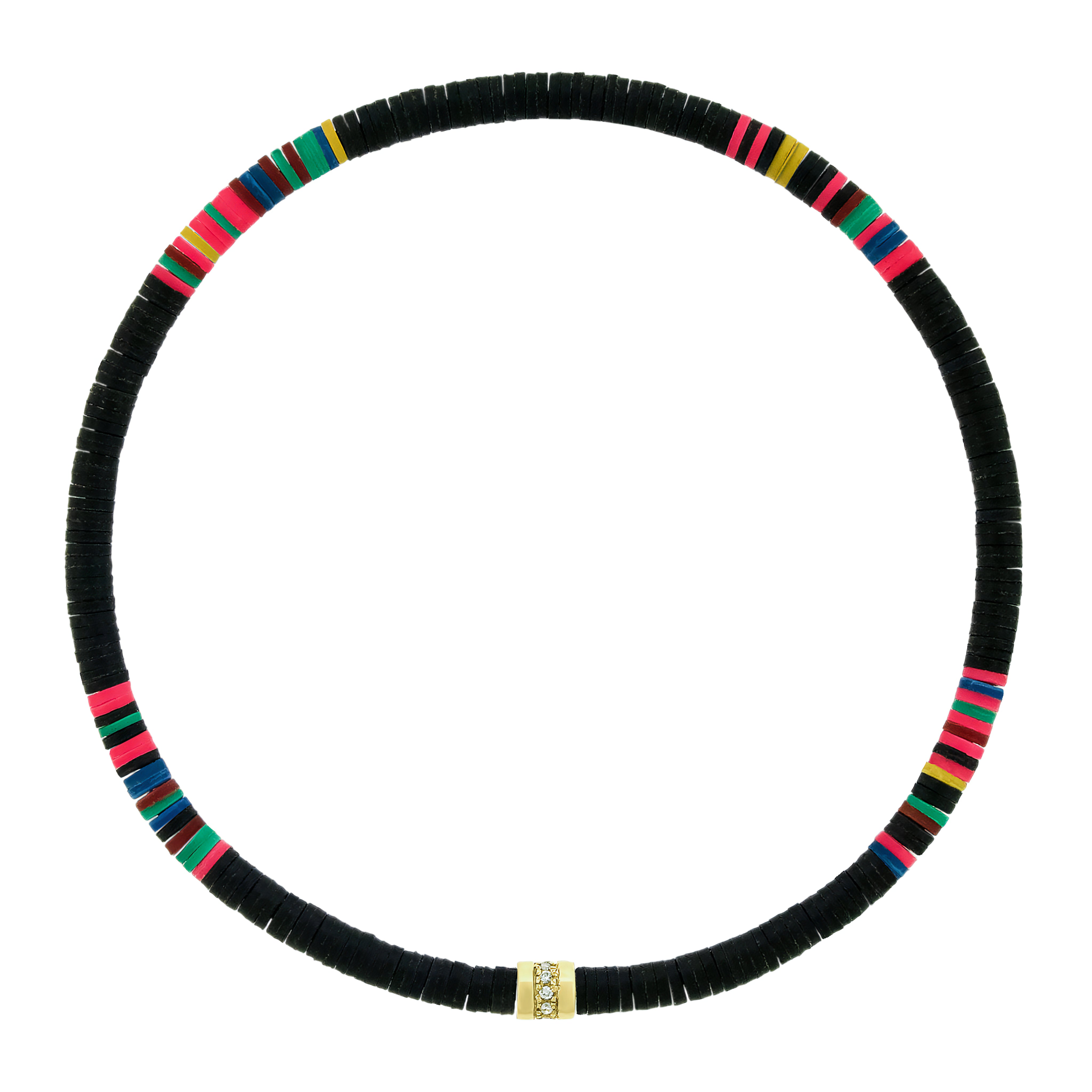 WHITE DIAMOND SHORT ROLL ON A VINYL BEADED BRACELET