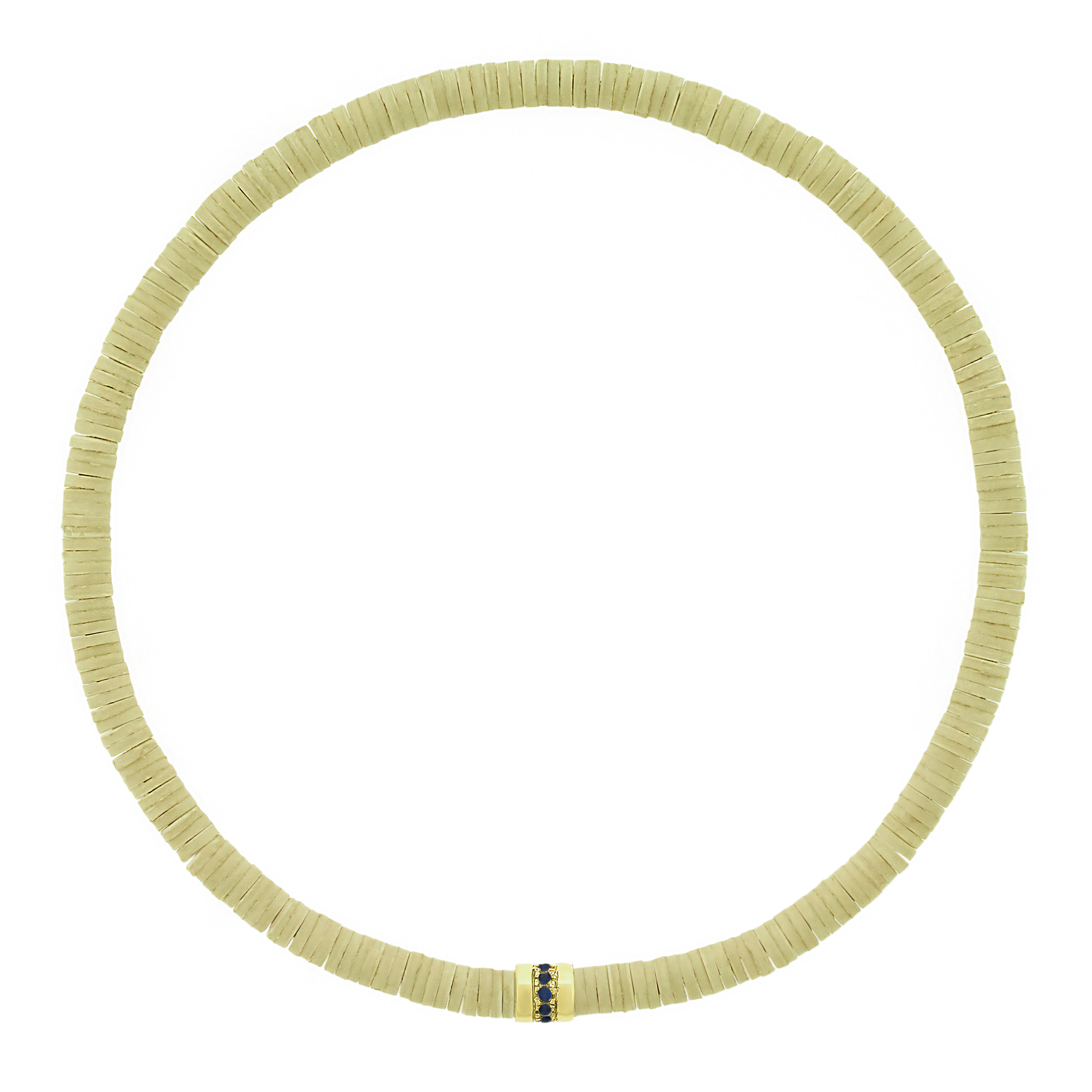 Blue Sapphire Short Roll on Ivory Vinyl Bead Bracelet