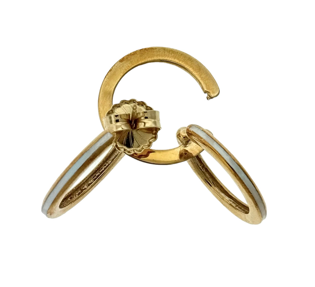 Enameled Gold Multi Half-Skull Hoop Earring