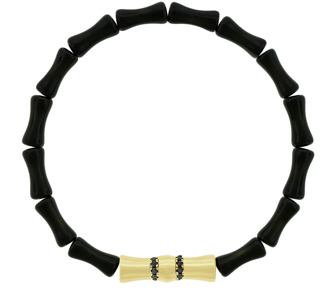 Double Sheath with Black Diamonds on an Onyx Beaded Bracelet