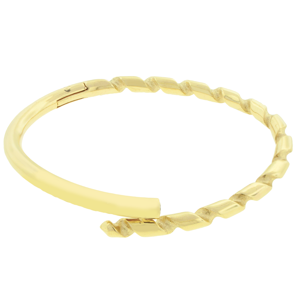 Gold Drill Bit Bracelet with White Diamond Tip