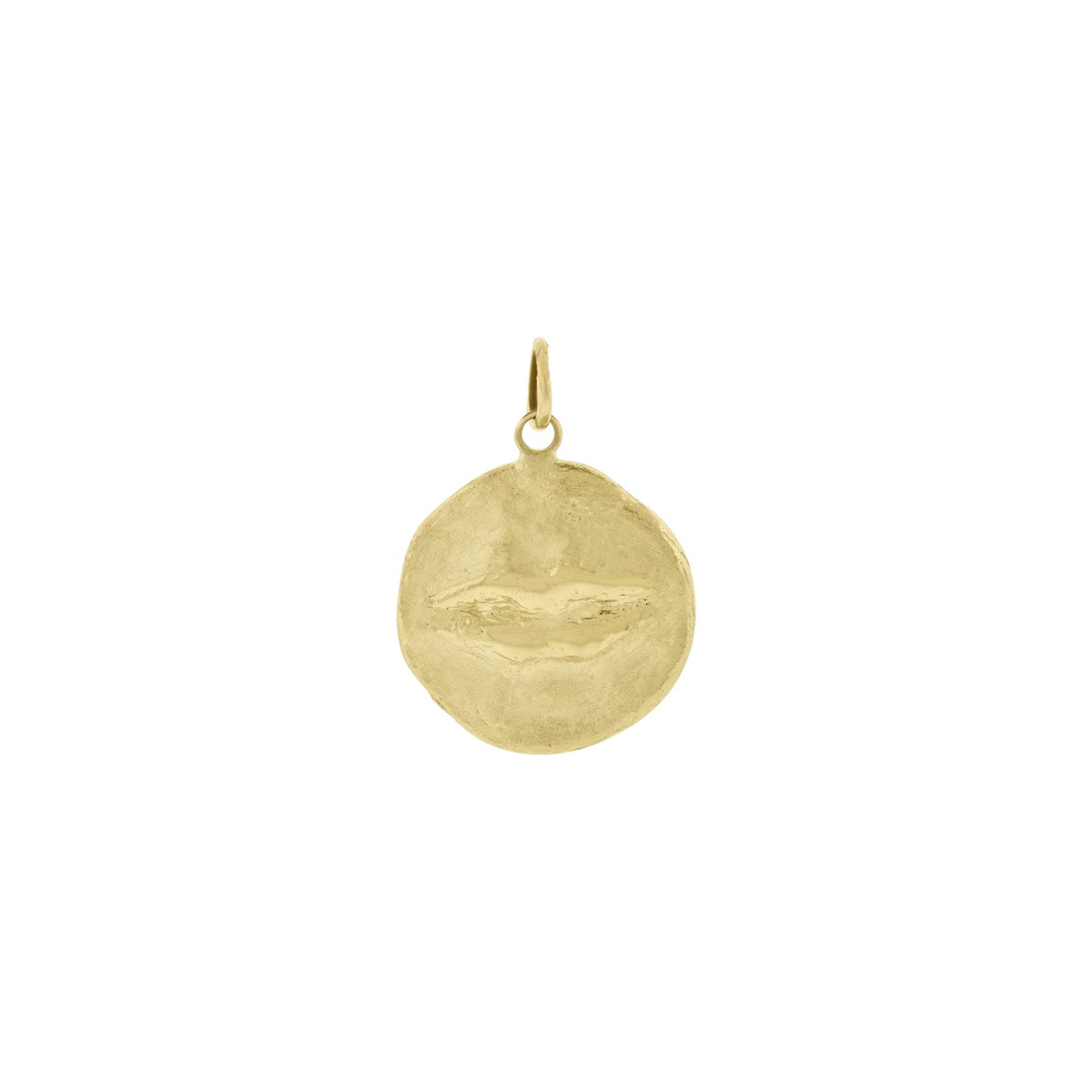 Lips medal pendant 14k yellow gold