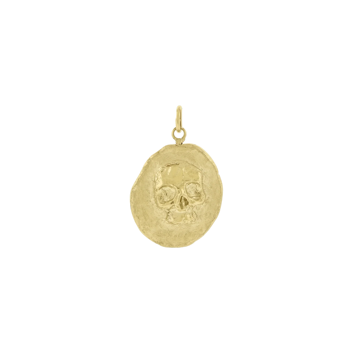 Skull 14k yellow gold medal pendant