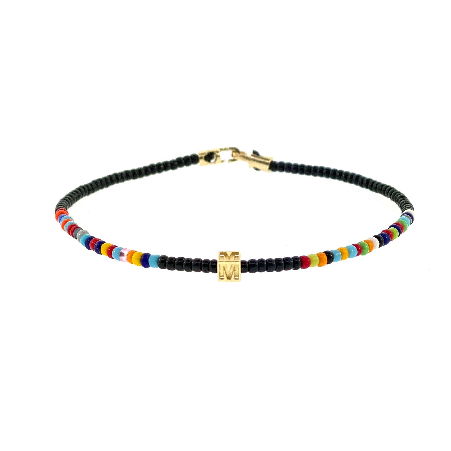 Height of Summer Custom 14k Yellow Gold Initial Bracelet with 14k Yellow Gold Clasps