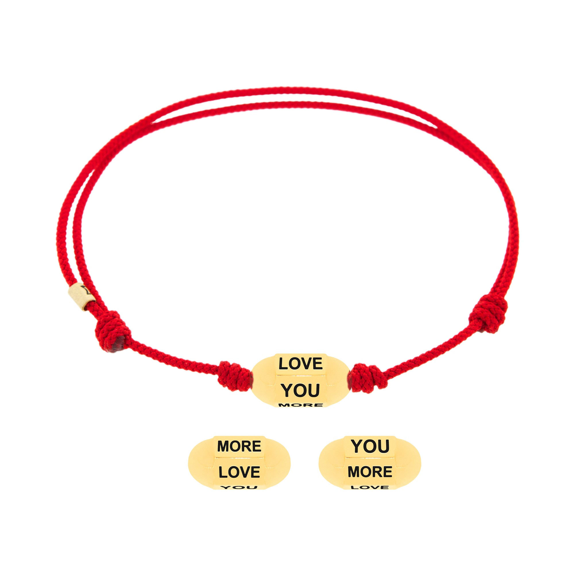 LUIS MORAIS 14K Yellow Gold Bolt Bead with Black Enamel on a Cord Bracelet