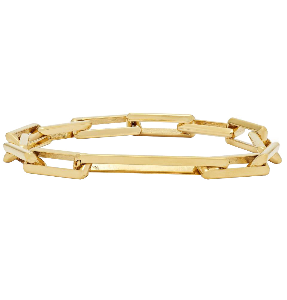 LUIS MORAIS 14K Yellow Gold Link Bracelet with Large Clasp