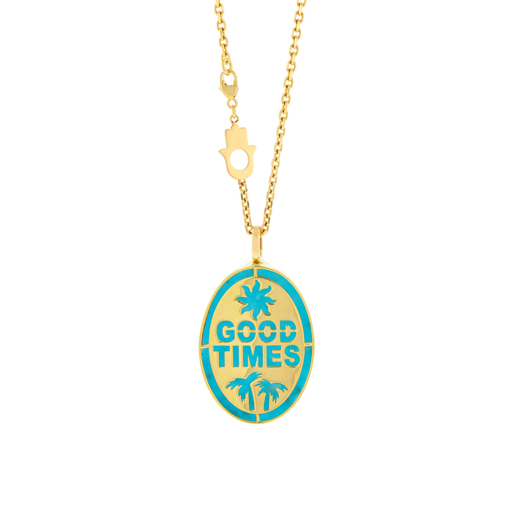 The Good Times Medallion Pendant with Turquoise