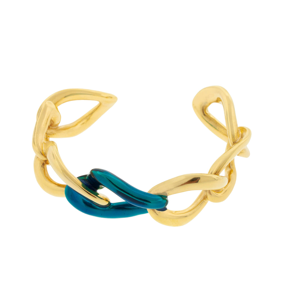 LUIS MORAIS Yellow Gold 'The Good Links' Cuff Bracelet