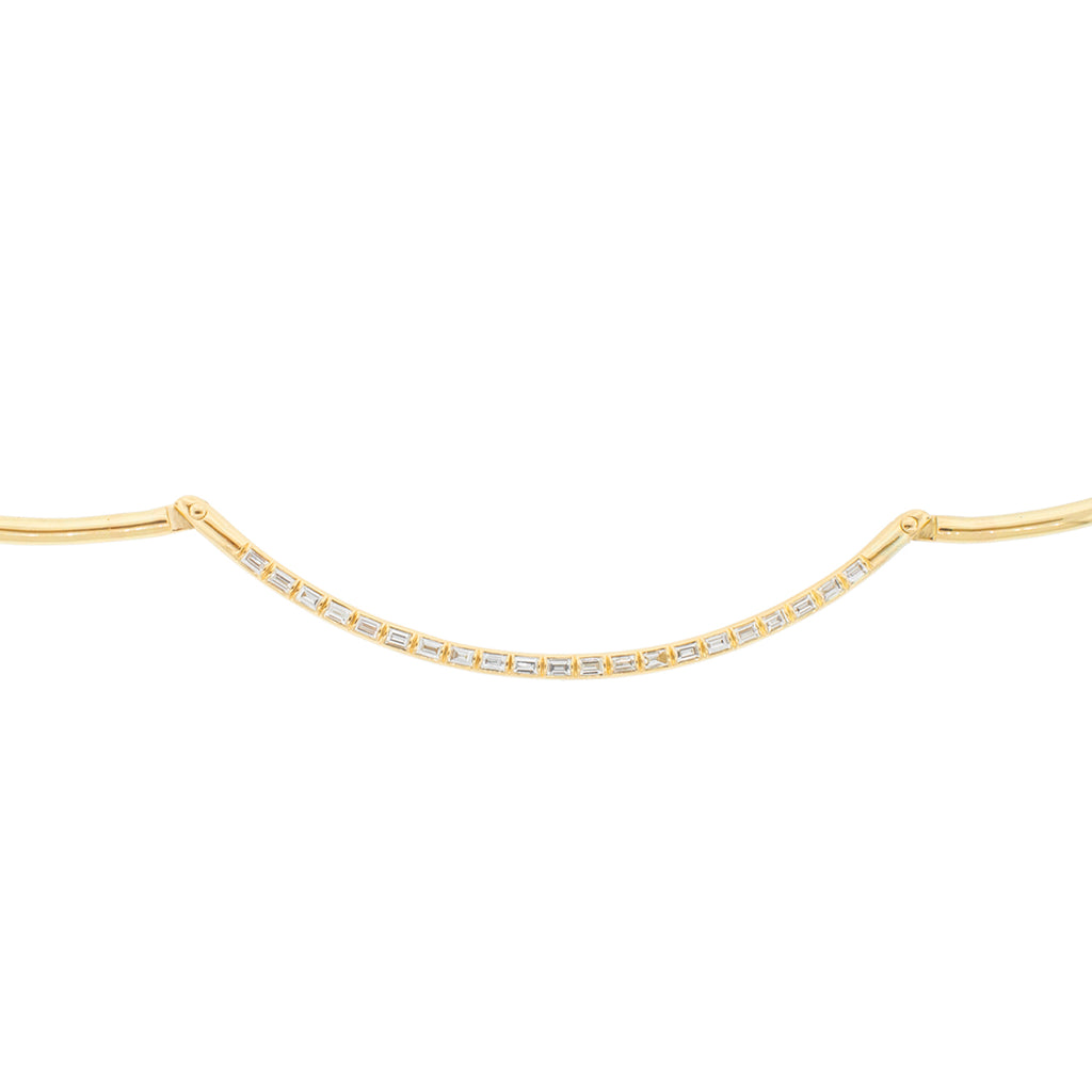 18K Gold Carabiner Necklace with Diamonds