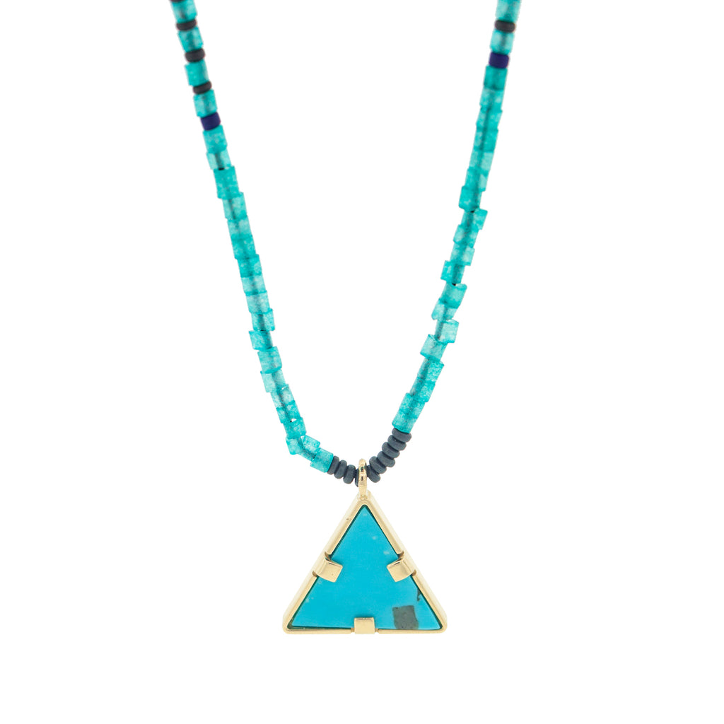 Light of the Majestic Turquoise Pendant Beaded Necklace