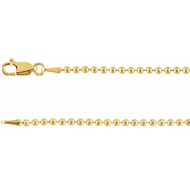 Yellow Gold Ball Chain Necklace