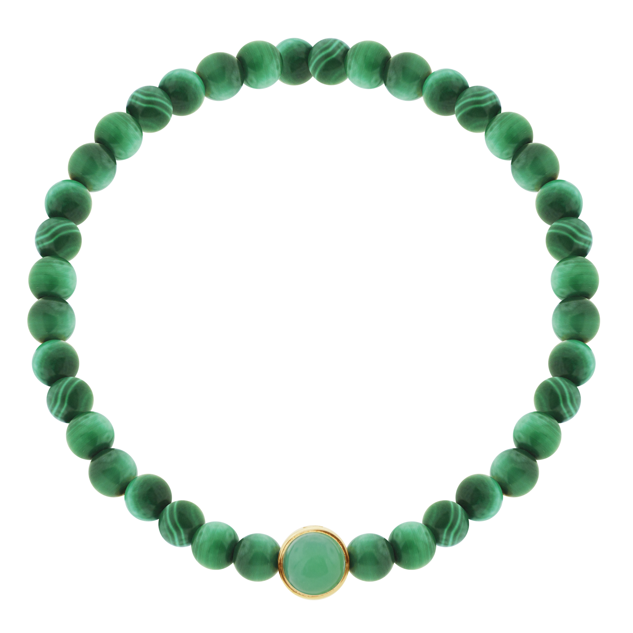 Dual-Sided Chrysoprase/Black Diamond Collar on Malachite Bead Bracelet