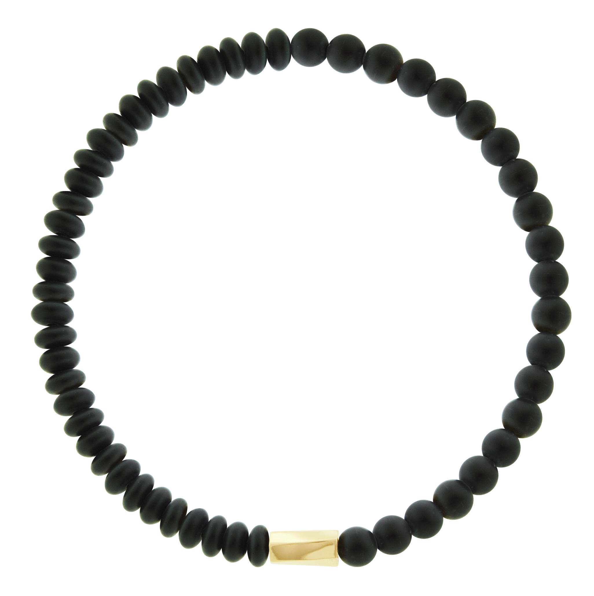 <p>LUIS MORAIS 14k yellow gold large twisted hexagon on a gemstone beaded bracelet.</p> <ul> <li></li> </ul>