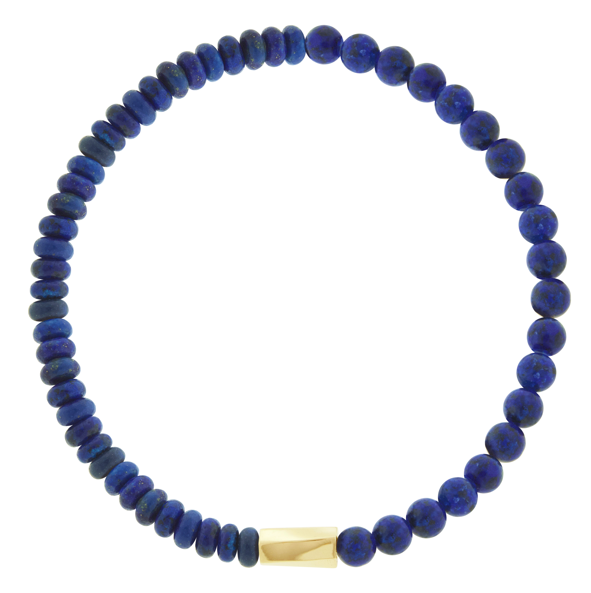 <p>LUIS MORAIS 14k yellow gold large twisted hexagon on a gemstone beaded bracelet.</p> <ul> <li></li> </ul>