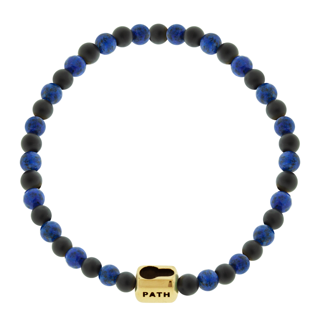 UNLOCK PATH Lock Lingot sur bracelet en perles de pierres précieuses