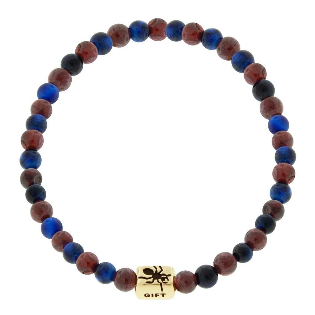 HEAVEN GIFT Bracelet en perles de lingot de fourmi sur pierres précieuses