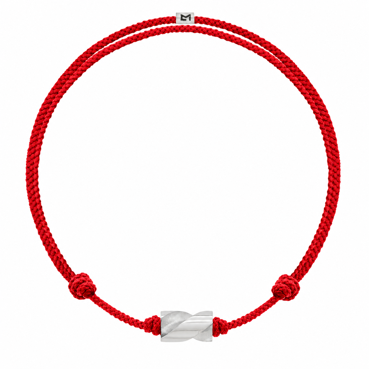 LUIS MORAIS 14k white gold long drill bit on an adjustable cord bracele