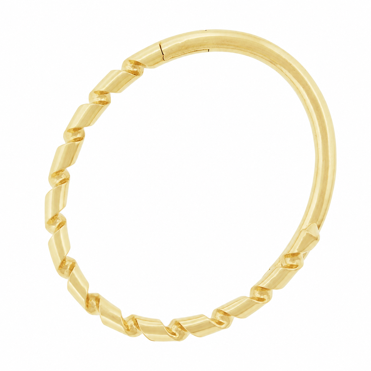 LUIS MORAIS 14k yellow gold drill bit bracelet with a white diamond accent on the end tip. The drill bit design is symbolic of digging deeper into oneself and life’s challenges. It represents resilience and the pursuit of discovery, encouraging the wearer to push through obstacles and uncover hidden truths.
