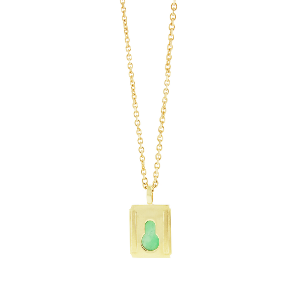 Chrysoprase Lock Pendant Necklace