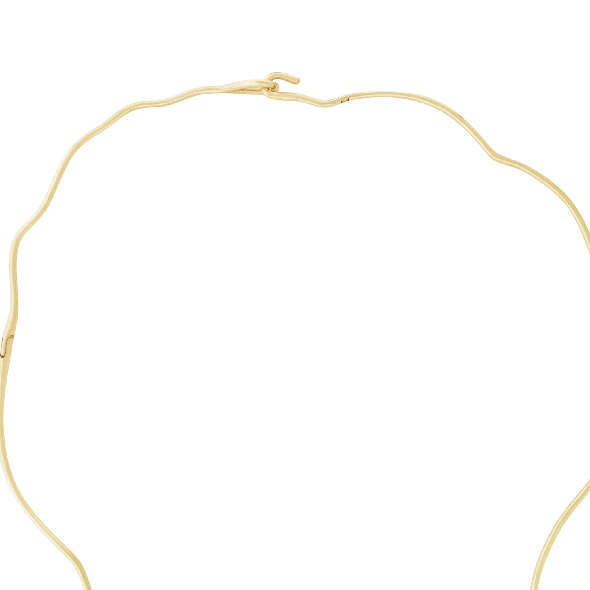 Gold wire necklace 14k gold hook clasp articulated