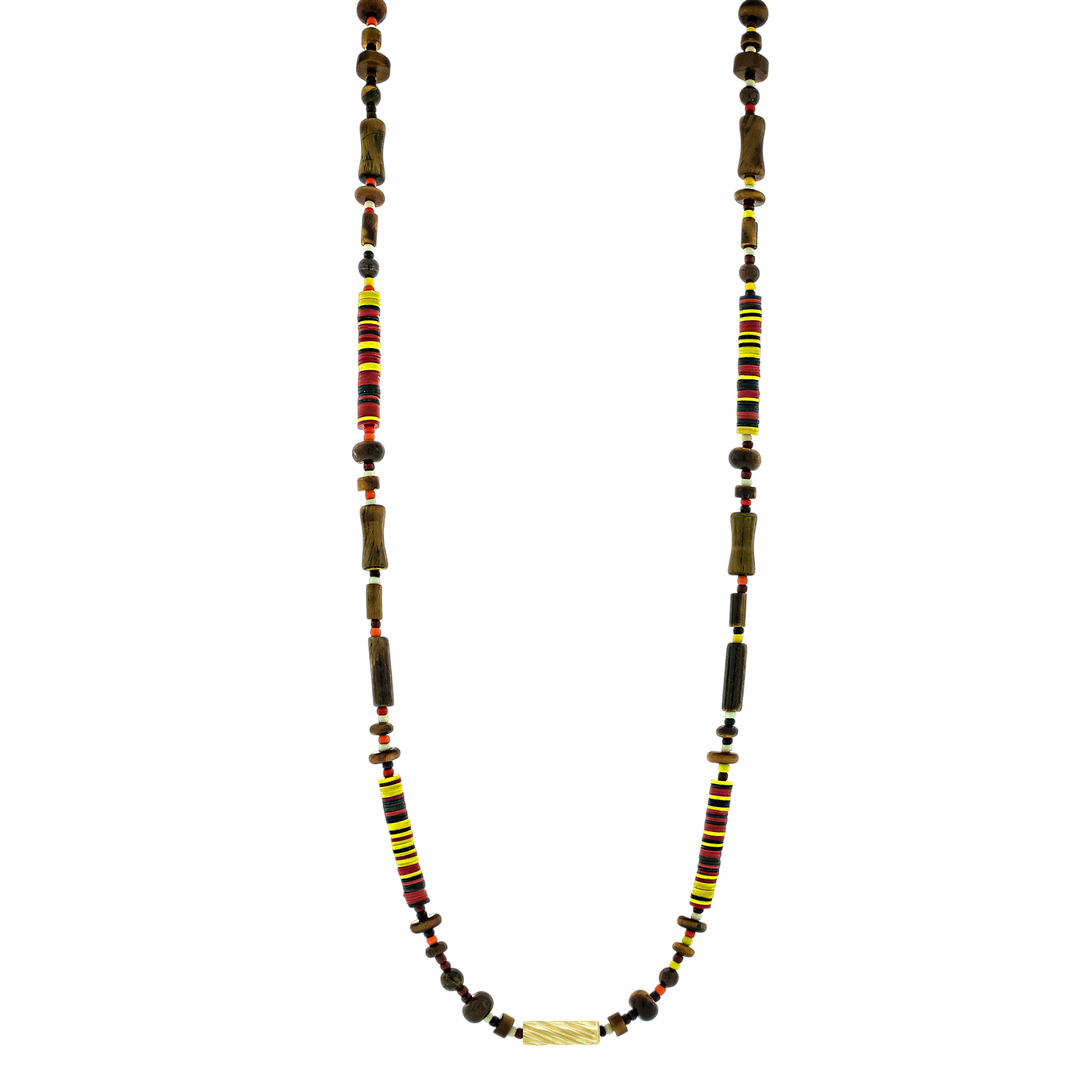 Extended Gold Drill Beaded Necklace