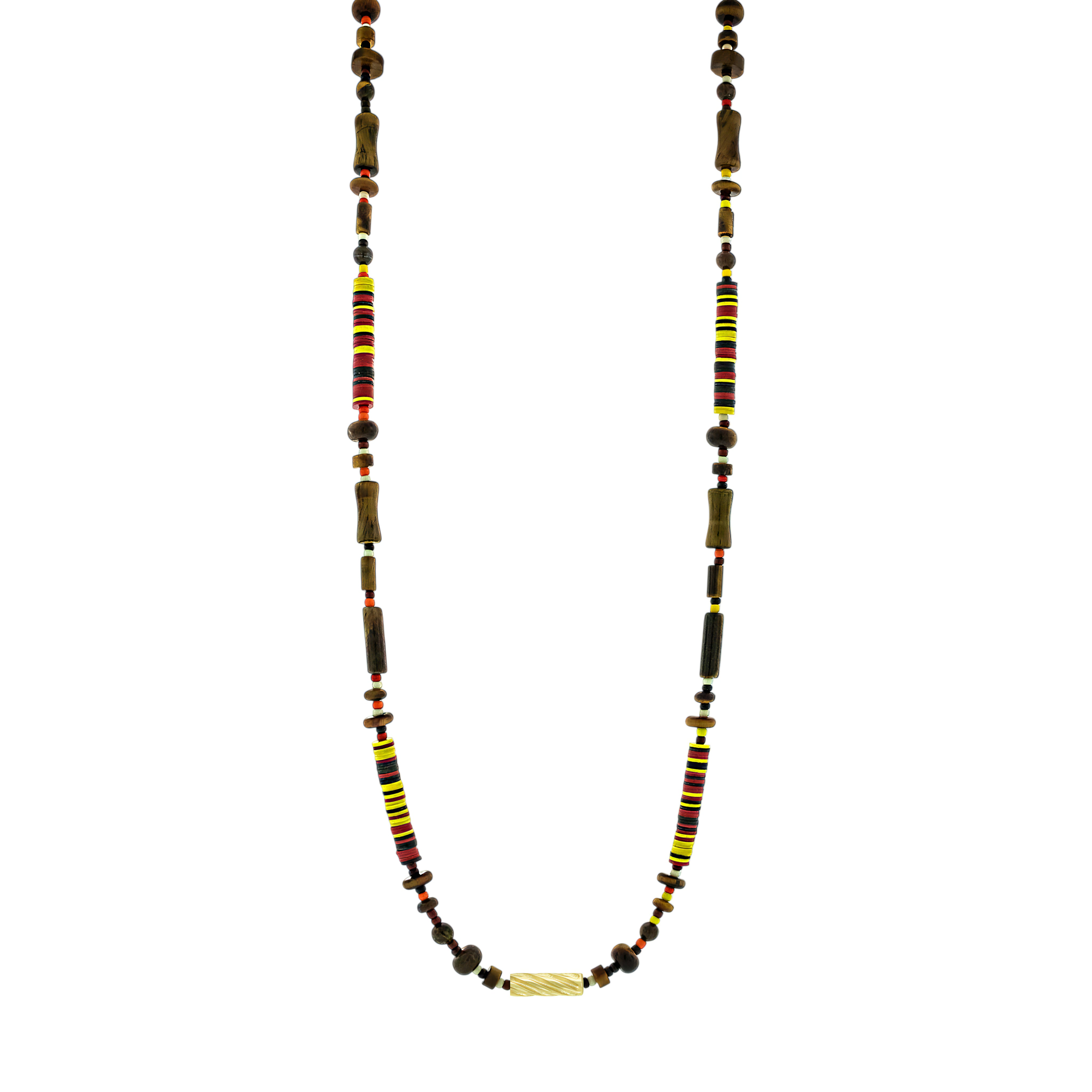 Extended Gold Drill Beaded Necklace