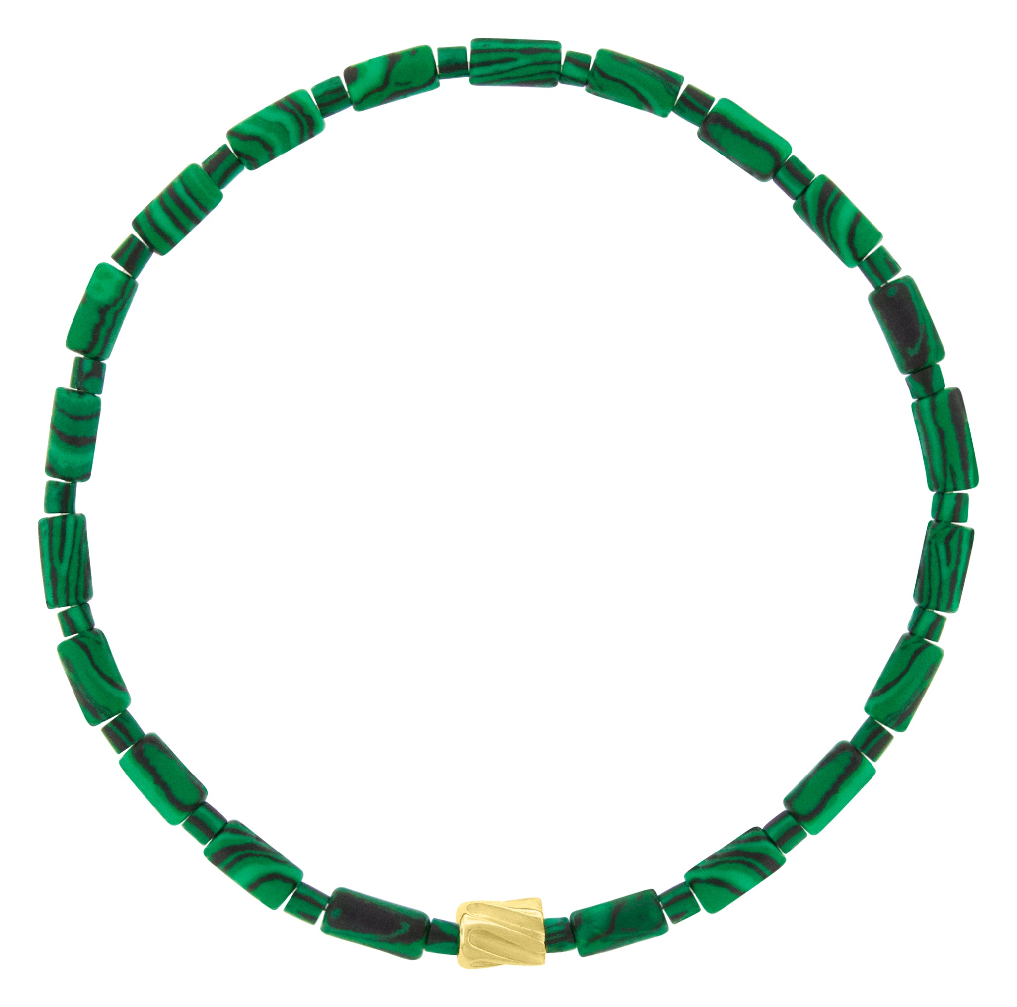 LUIS MORAIS 14k yellow gold small extended drill on a gemstone bead bracelet.