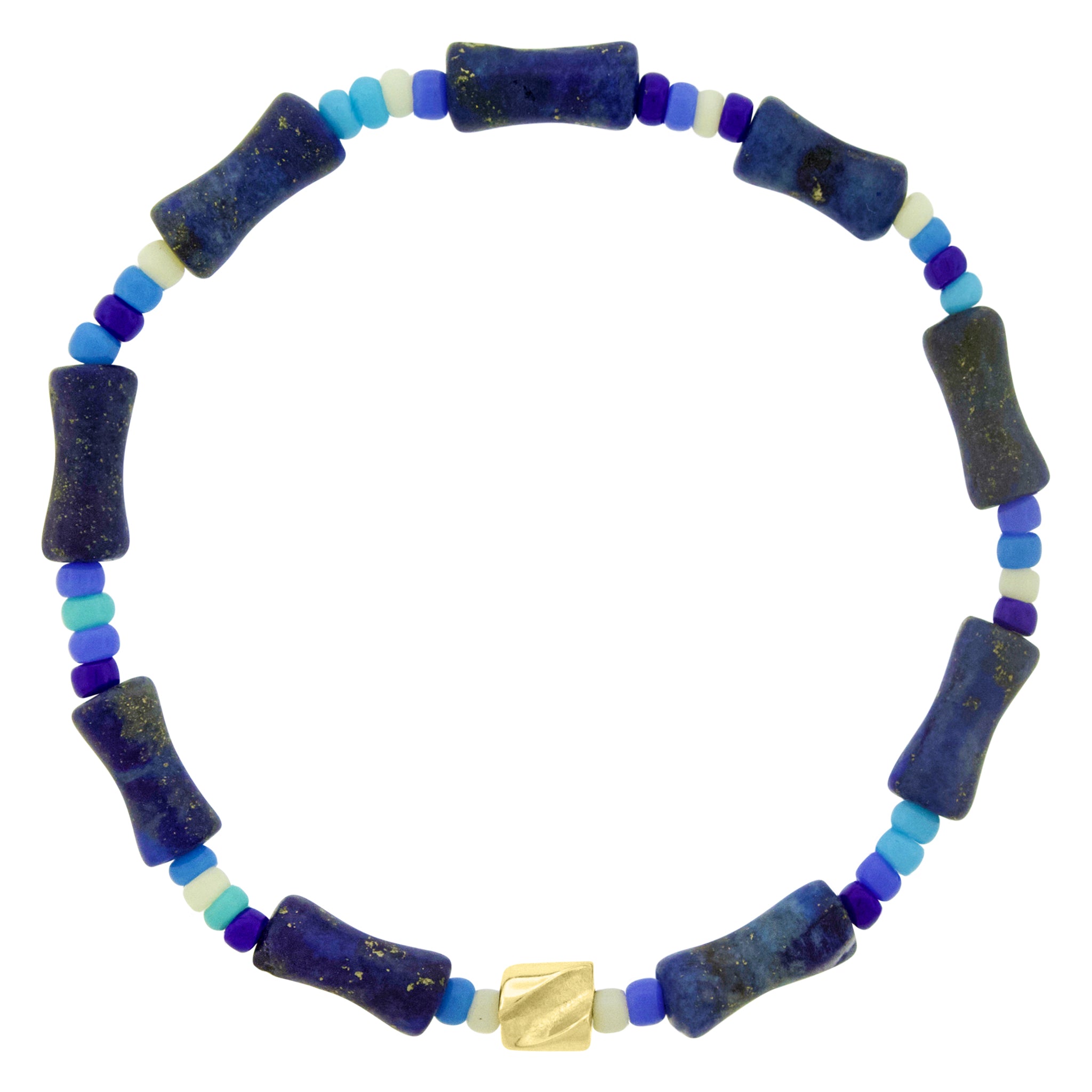 Small Short Drill on a Gemstone and Glass Beaded Bracelet 