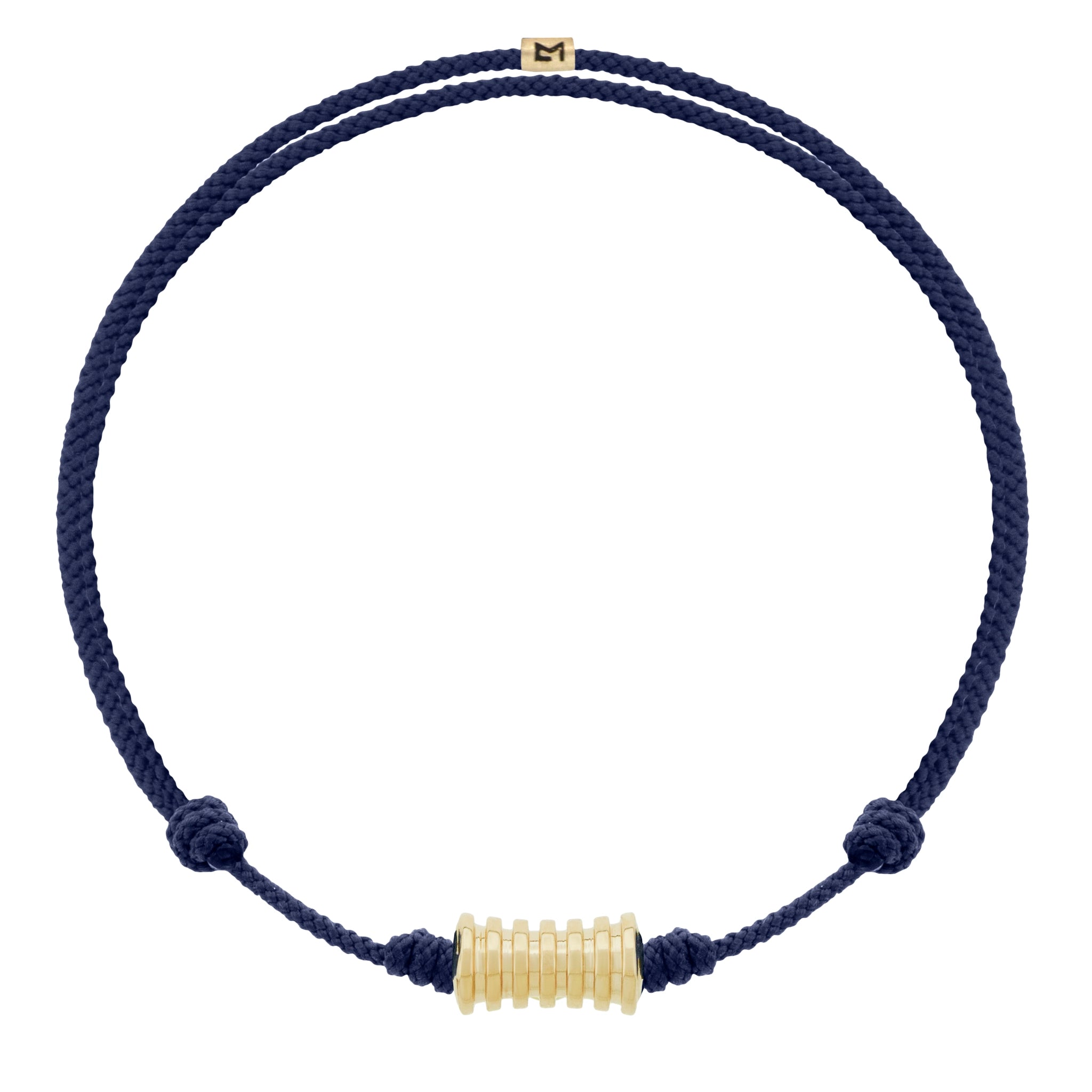 Bolt Screw on Navy Cord Bracelet
