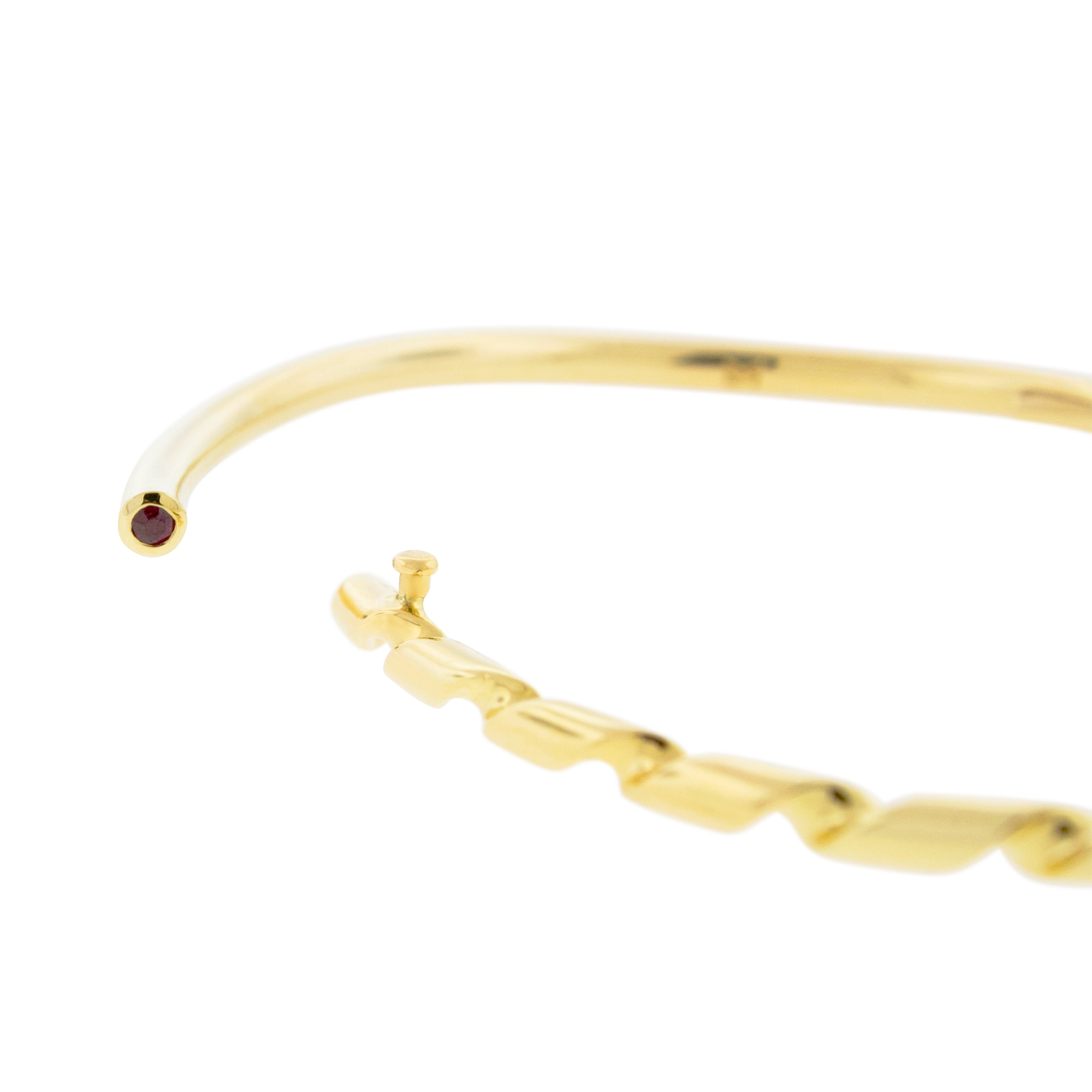 Thin Drill Bracelet with Ruby Tip