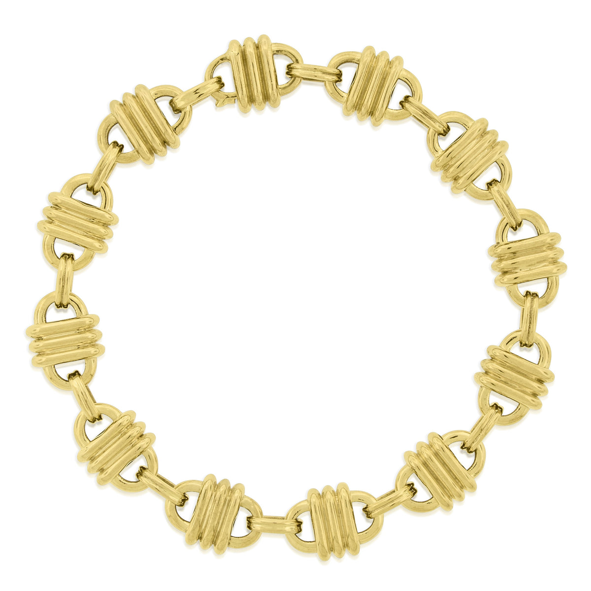 LUIS MORAIS 14k yellow gold Padlock link chain bracelet a hidden clasp closure..