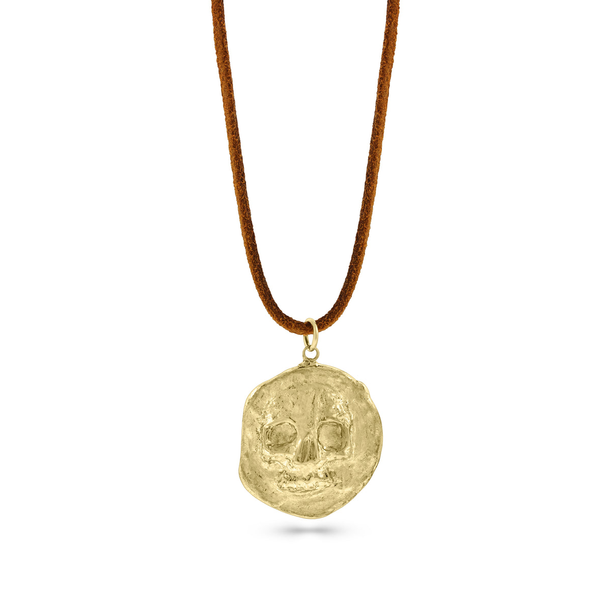 SKULL Gold Coin Medallion Pendant