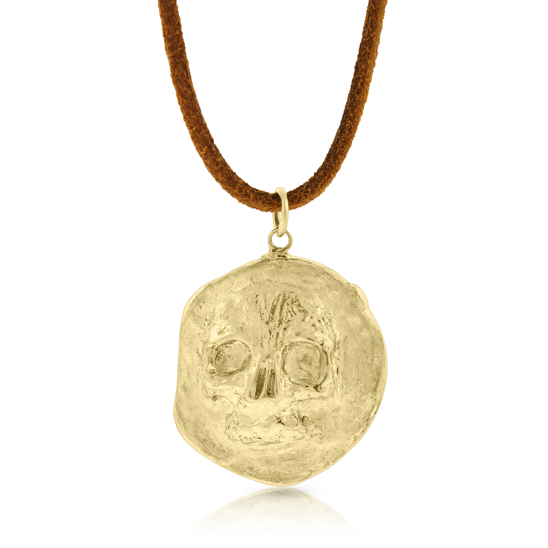 SKULL Gold Coin Medallion Pendant