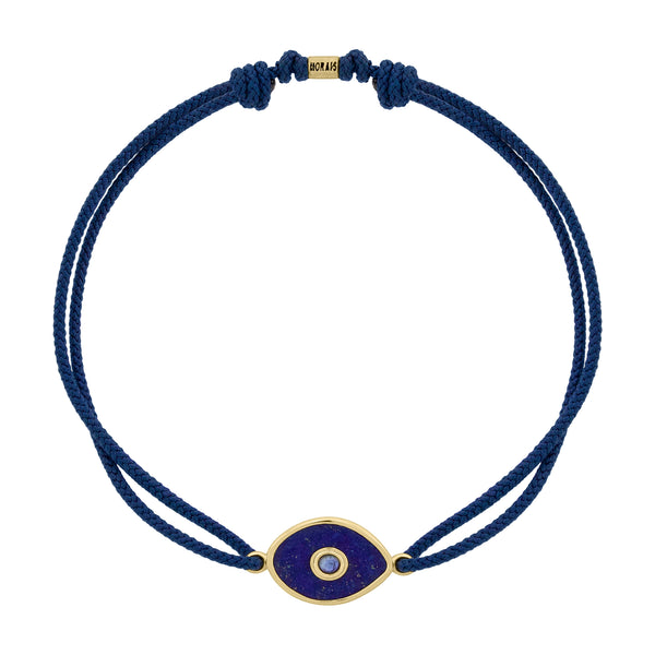 Lapis Gemstone Eye on Navy Cord Bracelet