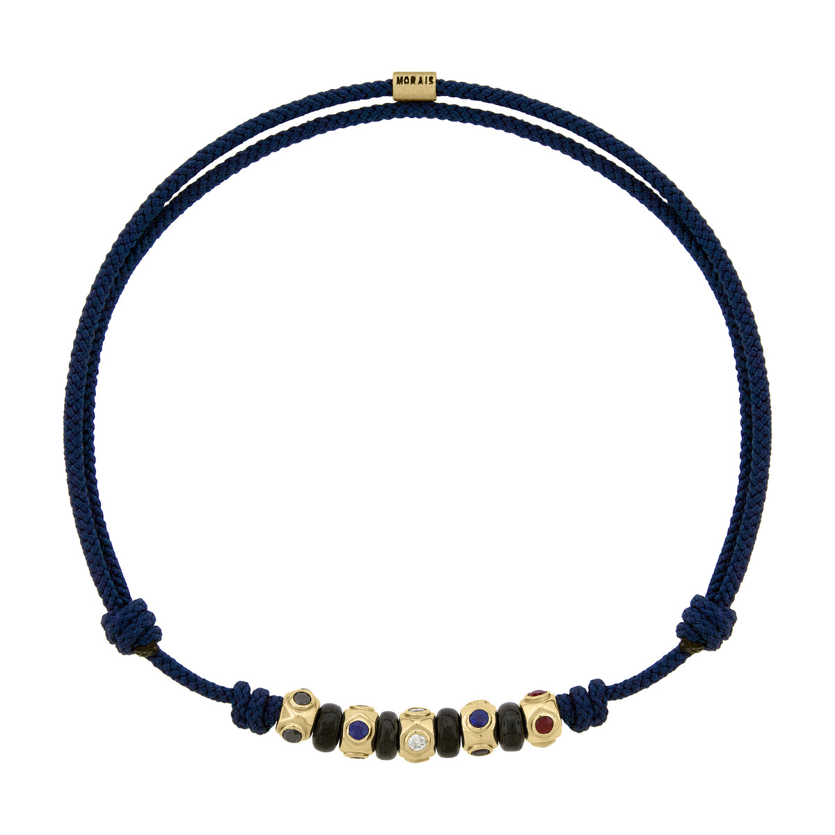 SHINE ON Eye Lingot avec diamant noir sur bracelet de perles