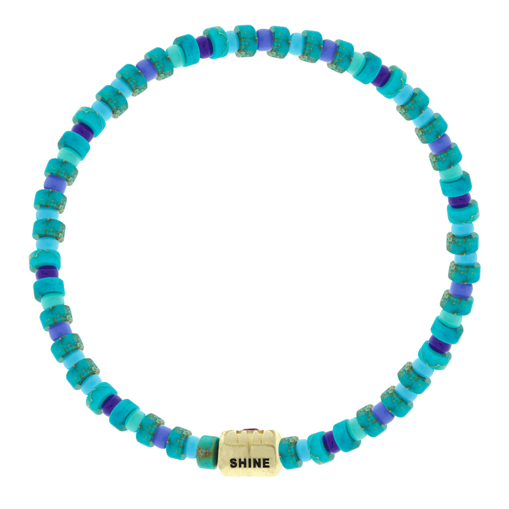 SHINE ON Eye Ingot with Pink Sapphire on Bead Bracelet