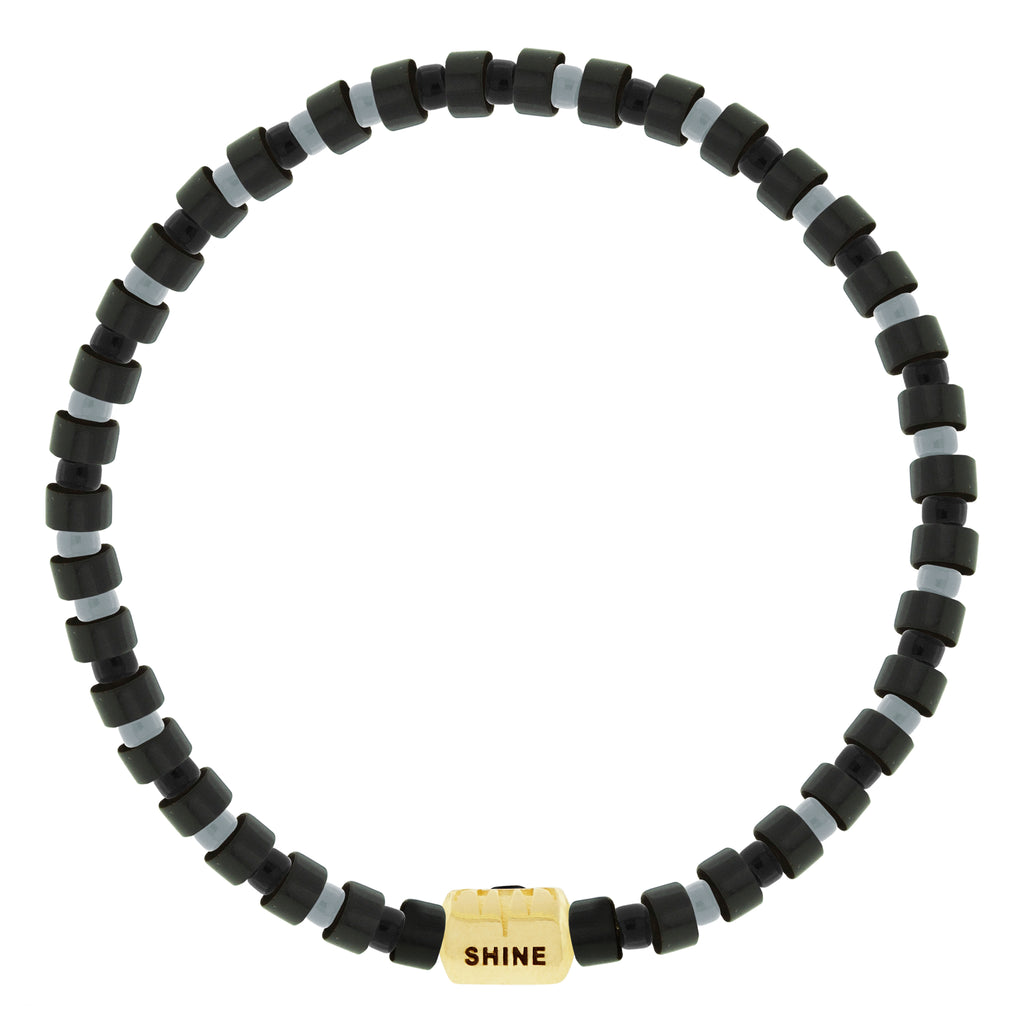 SHINE ON Eye Ingot with Black Diamond on Bead Bracelet