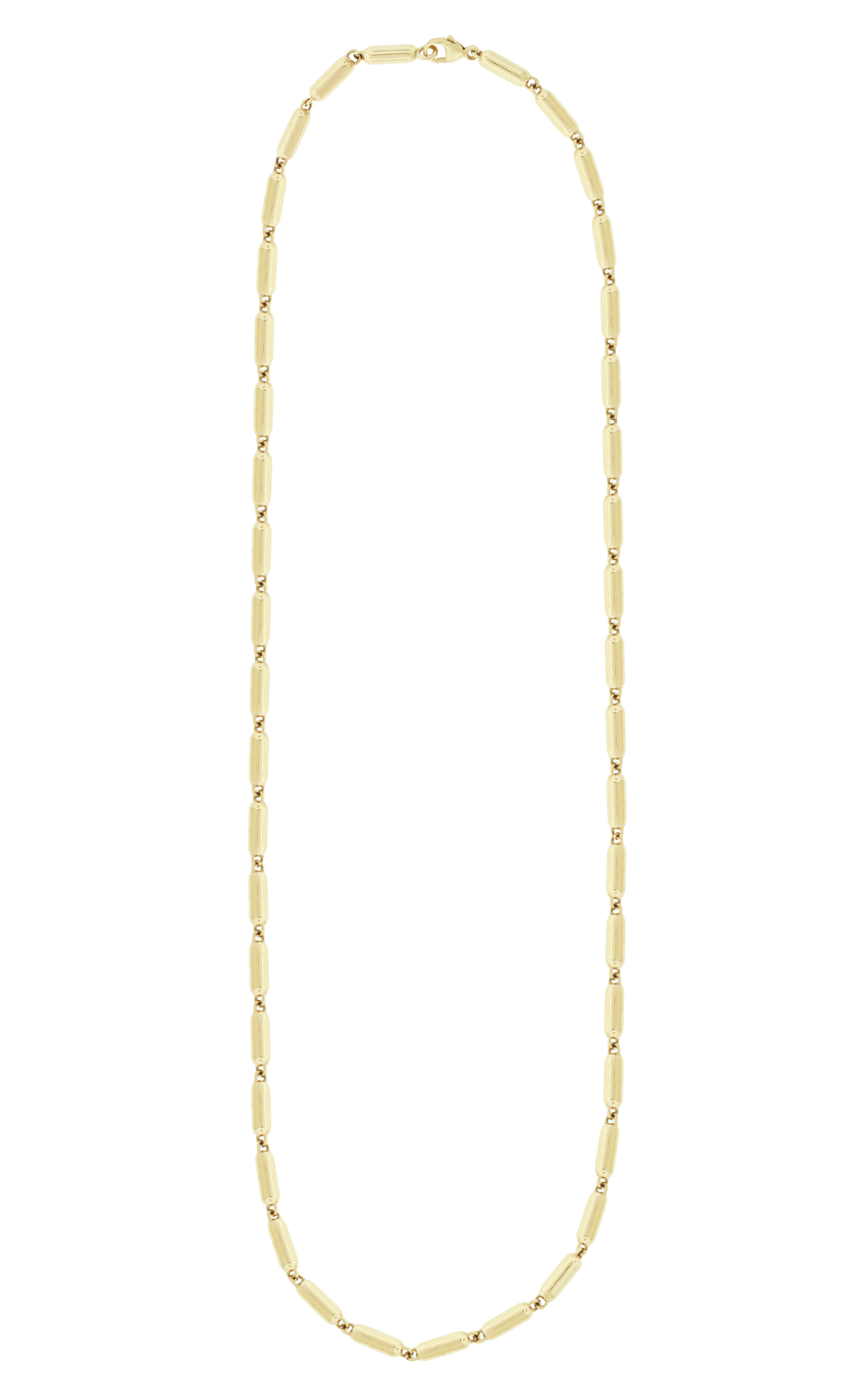 14k Yellow gold pill link necklace.