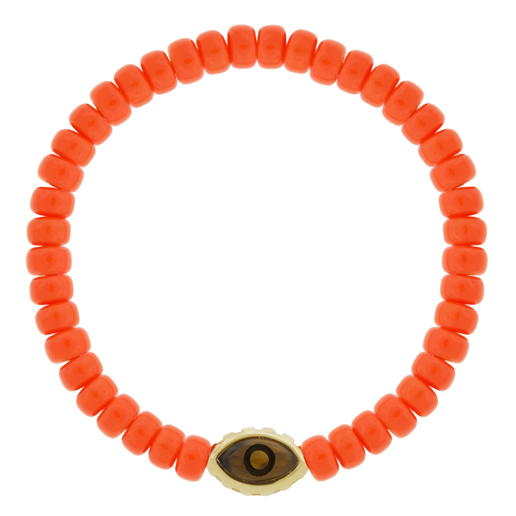 Pulsera de cuentas de ojo de tigre/lapislázuli con citrino del ídolo