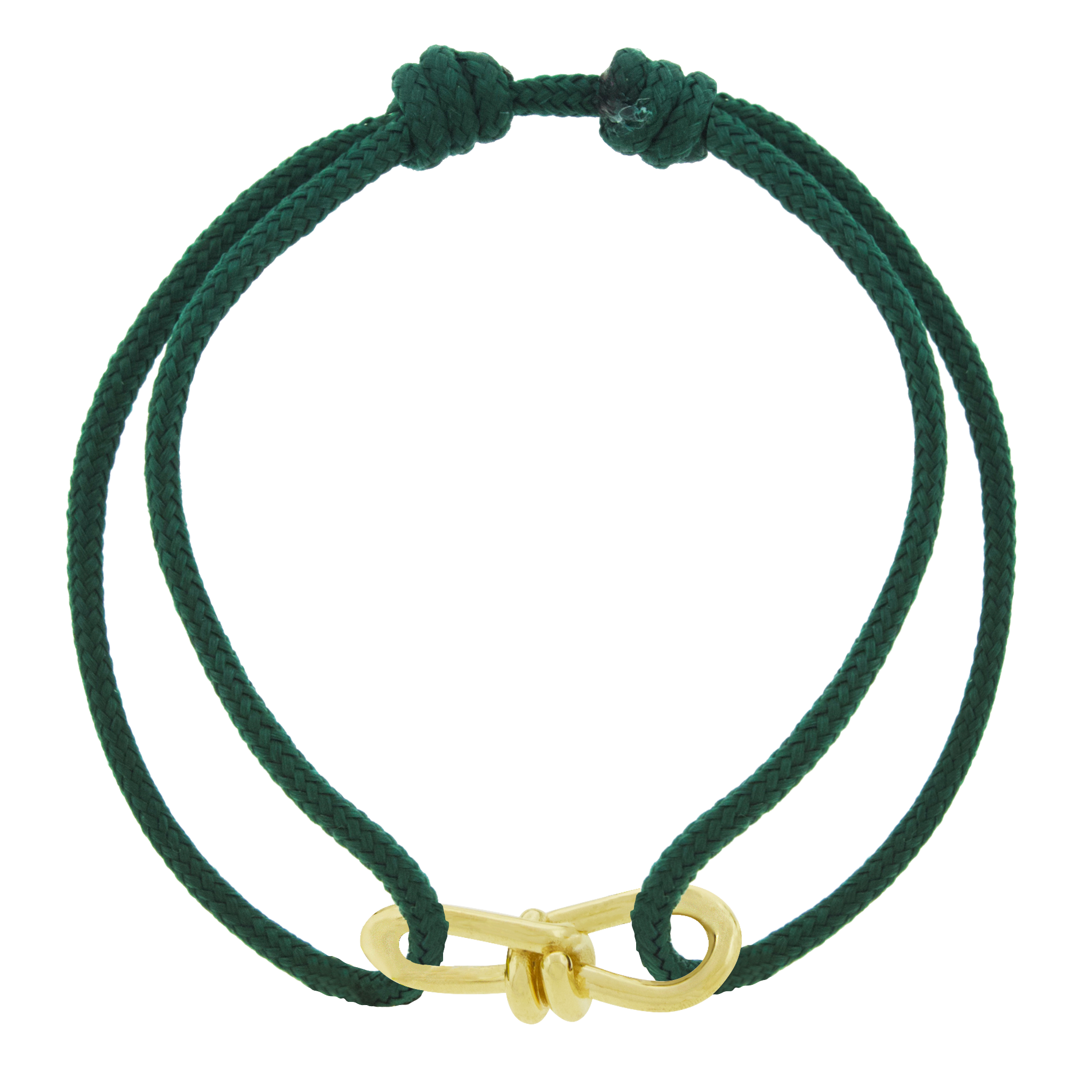 LUIS MORAIS 14k yellow gold large twisted wire knot on a thick cord bracelet.&nbsp;