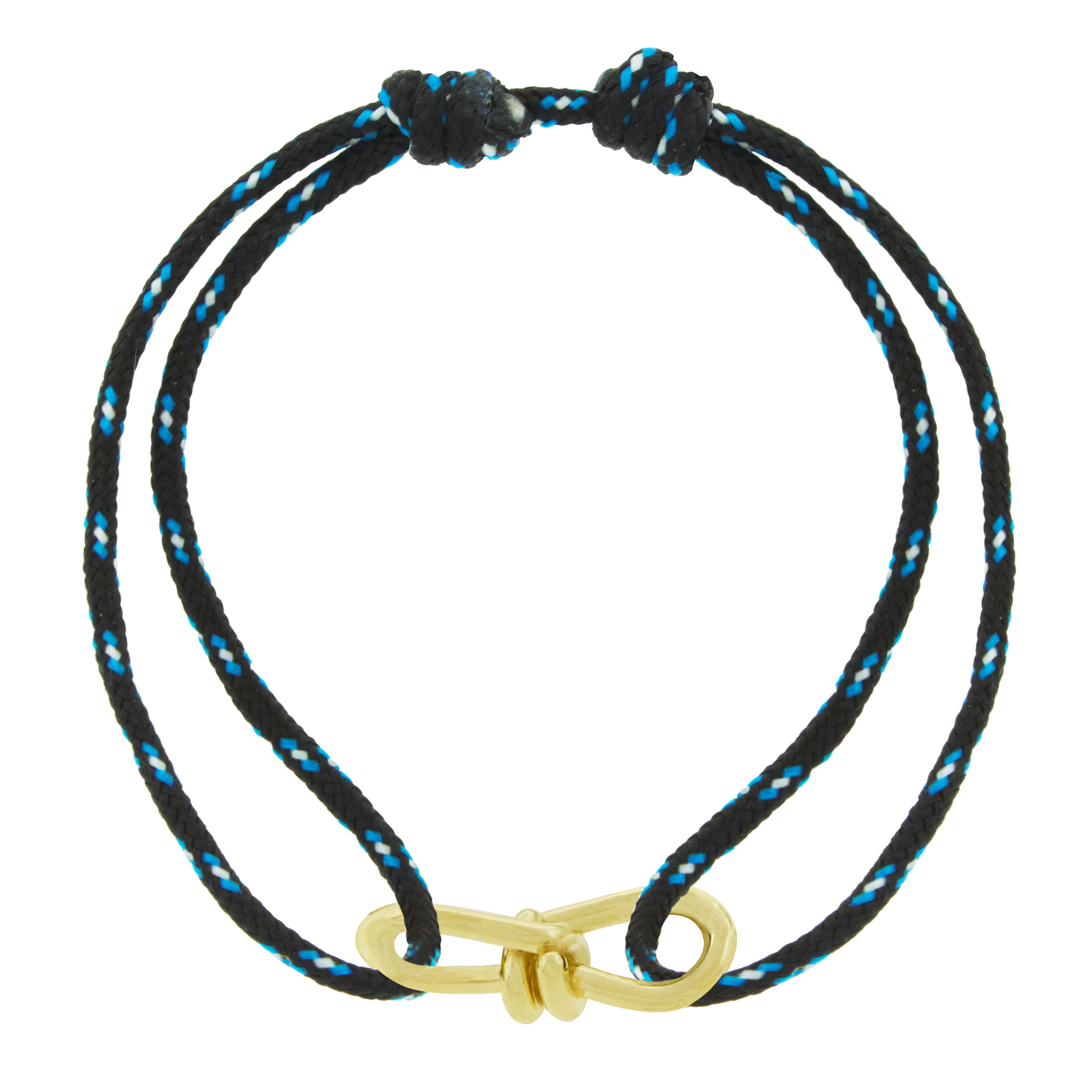 LUIS MORAIS 14k yellow gold large twisted wire knot on a thick cord bracelet.&nbsp;